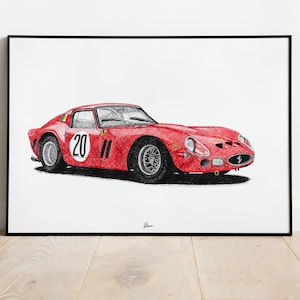 フェラーリ 250 GTO プリント レーシング アイコン: GT レジェンド ウォール アート