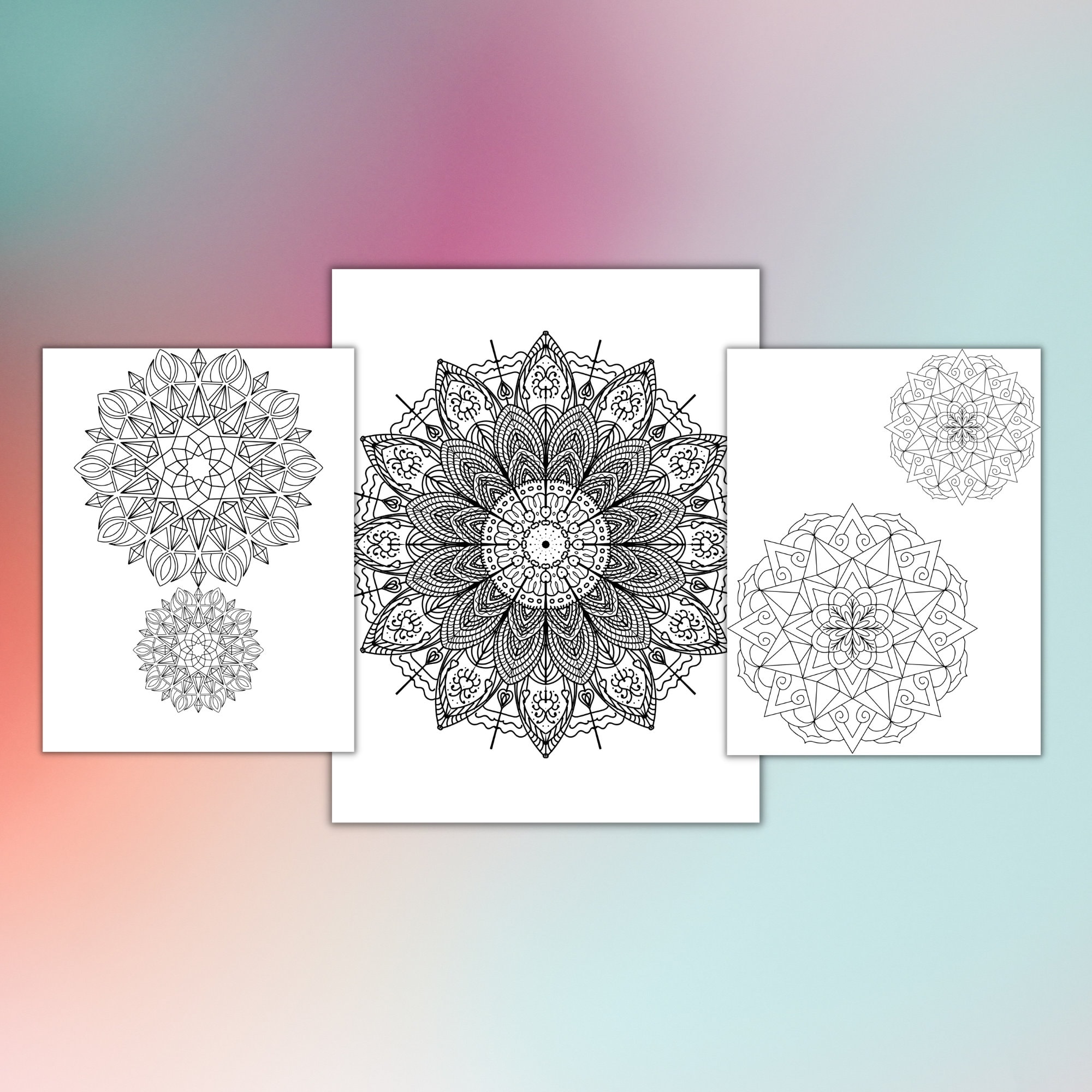 Printable Coloring Pages, Mandala Coloring Pdf - Etsy