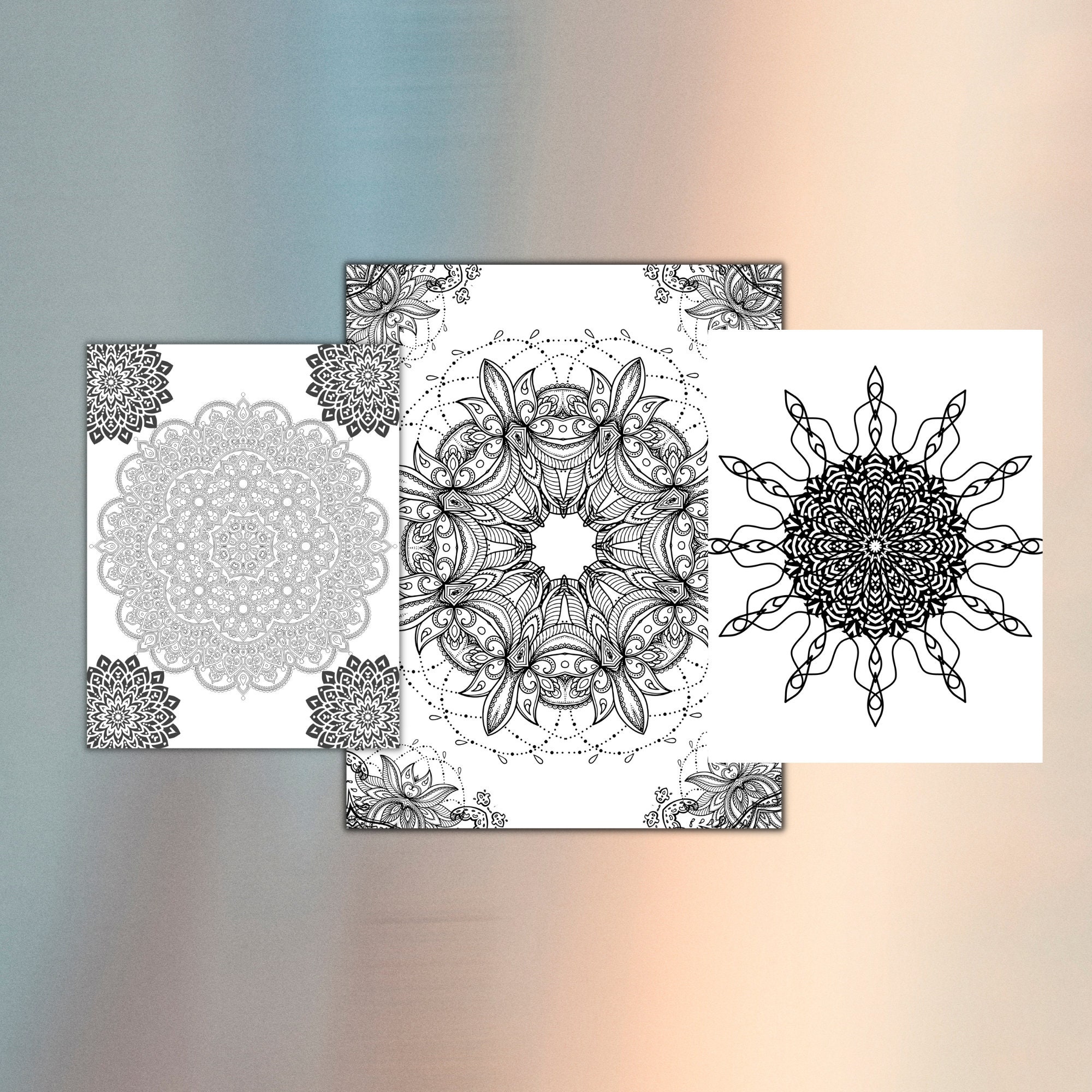 Printable Coloring Pages, Mandala Coloring Pdf - Etsy