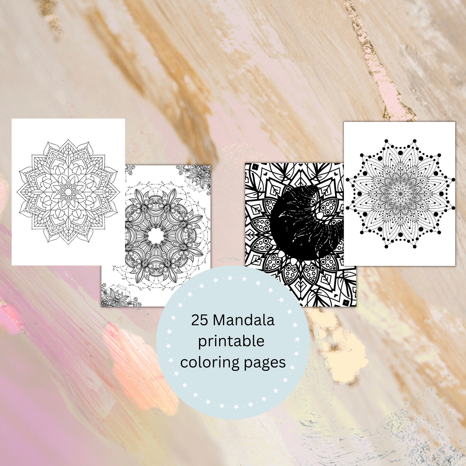 Printable Coloring Pages, Mandala Coloring Pdf - Etsy