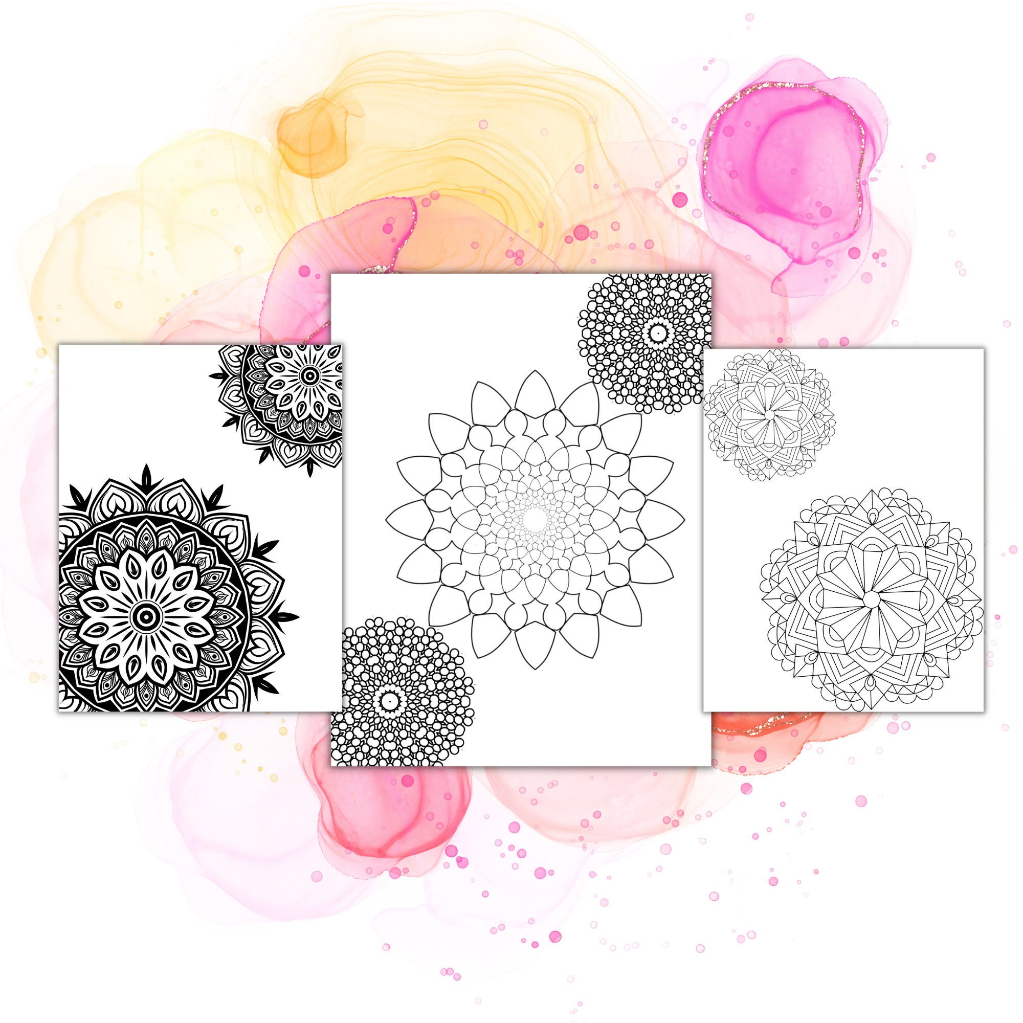 Printable Coloring Pages, Mandala Coloring Pdf - Etsy
