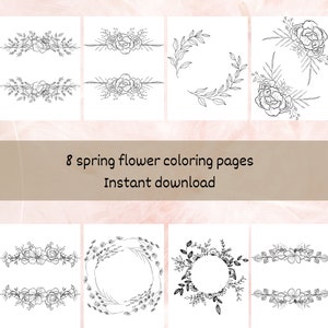 flores da primavera para imprimir 8 páginas para colorir