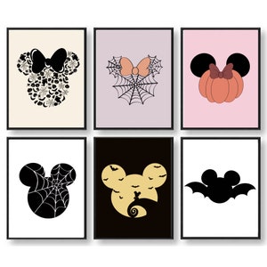 Halloween minnie and mickey mouse printable wall decor