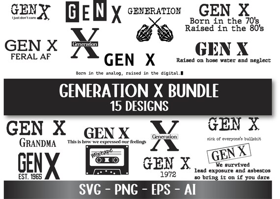 Gen X SVG Bundle, Generation X SVG, Gen X PNG, Retro Gen X Shirt