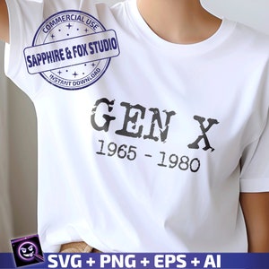 Gen X 1965-1980 SVG, Gen X SVG, Generatie X SVG, Retro Gen X Shirt, Cadeau voor Gen X, Cricut Cut File, Digitale Download