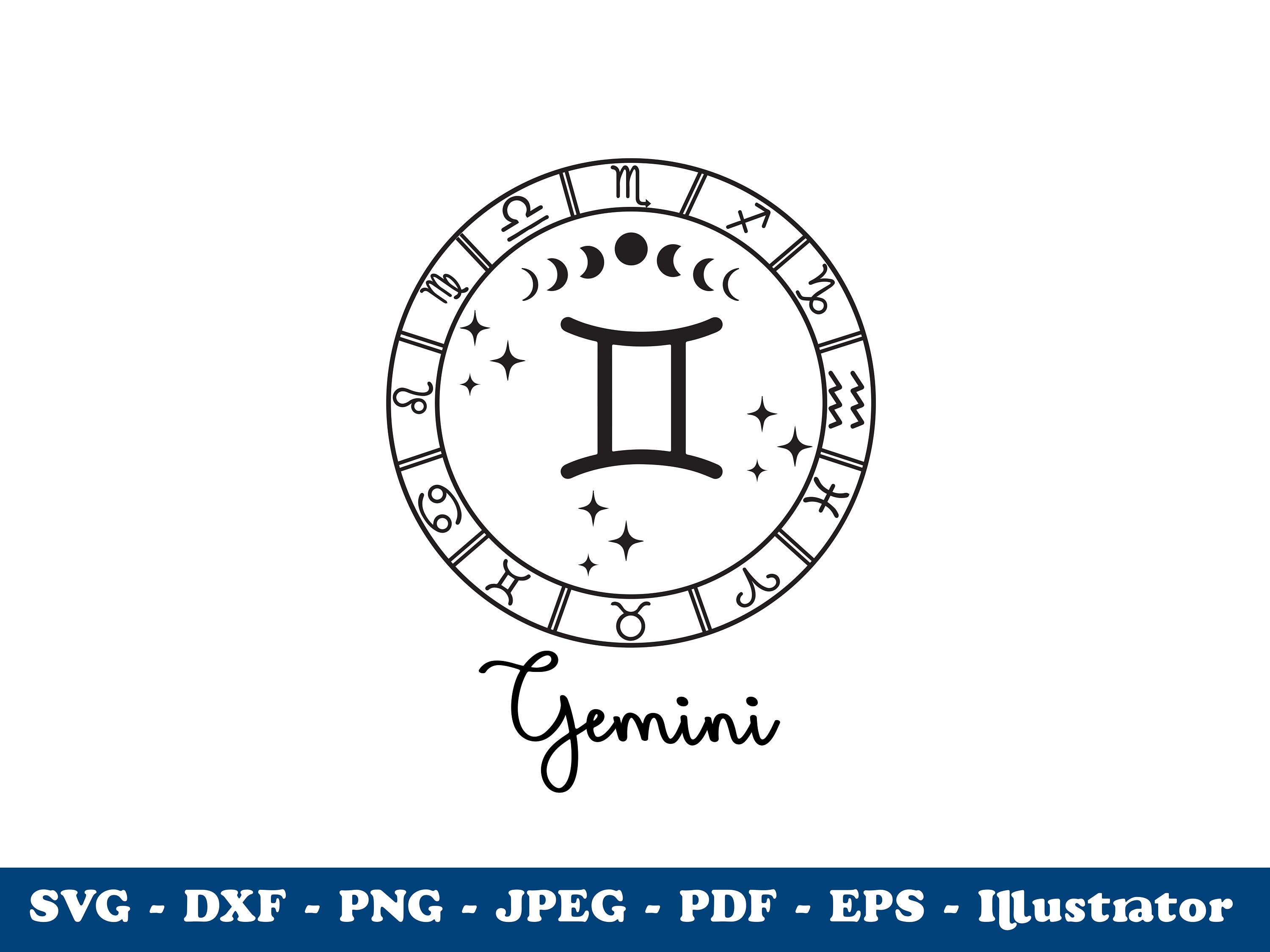 Gemini SVG Zodiac SVG Cricut SVG Projects Cricut Cut Etsy