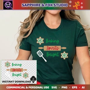 Backen Geister hell SVG, Weihnachten SVG, Weihnachtsbacken Shirt, Cricut Cut Datei, digitaler Download