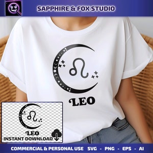 Leo SVG, Zodiac Sign SVG, Cricut Cut File, Zodiac SVG, Moon Phases svg, Zodiac Clipart, Digital Download, Astrology Clipart