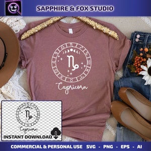 Steenbok SVG, Zodiac SVG, Cricut Cut File, Zodiac Sign SVG, Zodiac Clipart, Digitale Download, Astrologie Clipart