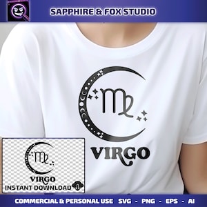 Virgo SVG, Zodiac Sign SVG, Cricut Cut File, Zodiac SVG, Zodiac Shirt, Celestial svg, Moon Phases svg, Digital Download, Astrology