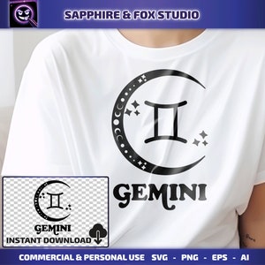 Gemini SVG, Zodiac Sign SVG, Cricut Cut File, Zodiac Clipart, Zodiac SVG, Digital Download, Astrology Clipart