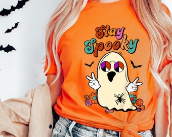 Stay Spooky T-Shirt: Retro Halloween Ghost Graphic Tee
