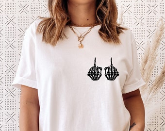 Skeleton Hand T-Shirt: Funny Halloween Horror Tee