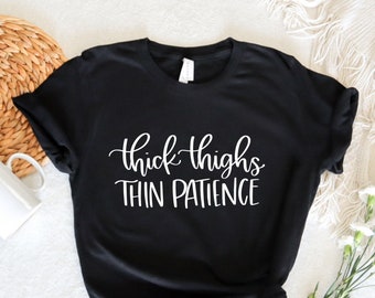Funny Halloween Shirt: Thick Thighs, Thin Patience - Witchy Top