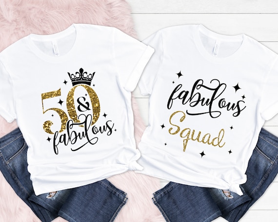 50 Birthday Shirt, Gold Glitter Party Tee
