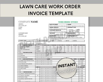 Lawn Care Work Order | Invoice | Landscape Ticket | Maintenance Work