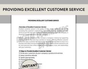 Customer Service | Providing Excellent Service | Exceeding Expectations | Active Listening | Customer Support