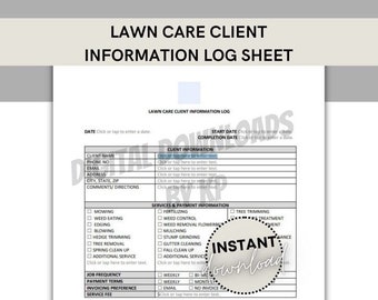 Lawn Care Client Service Information Sheet