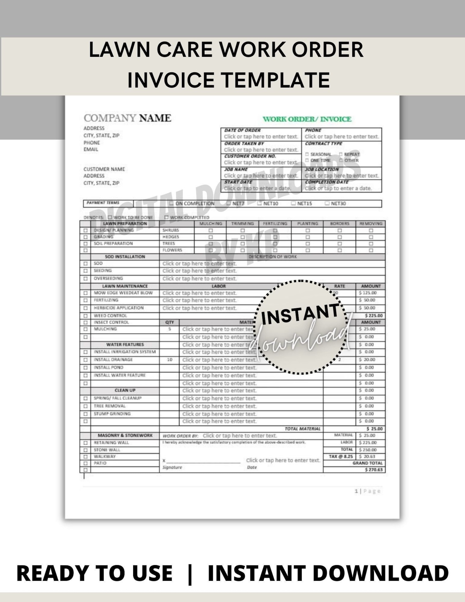 Lawn Care Work Order Invoice Landscape Ticket Maintenance Work Etsy 3-steps-to-apply-for-a-work-permit-for-foreign-workers-online