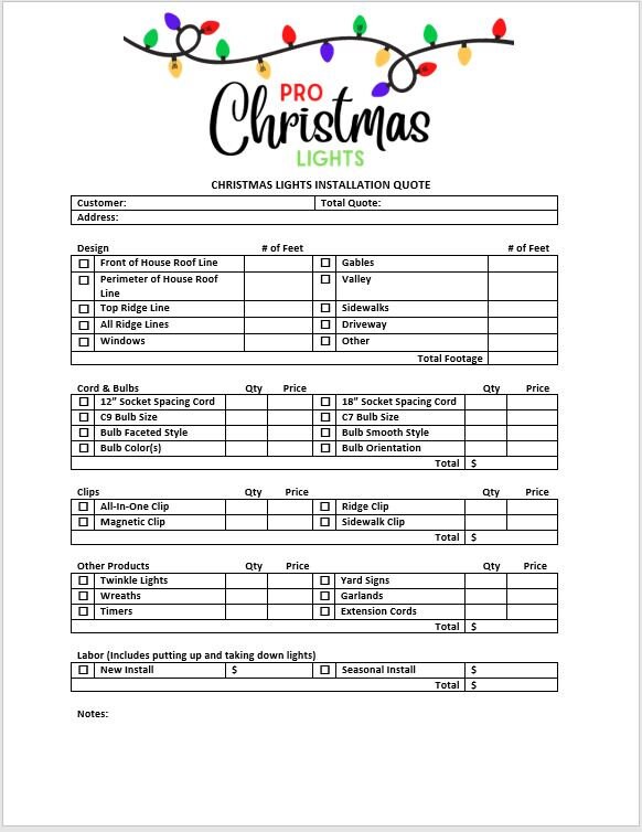 Christmas Light Install Bundle Install Lighting Contract Etsy