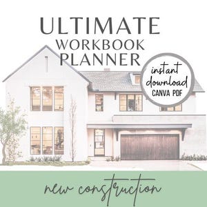 New Construction Planner Workbook | Digital Download | Guide | New Build Templates | Construction Phases | Disbursement of Funds | Draws