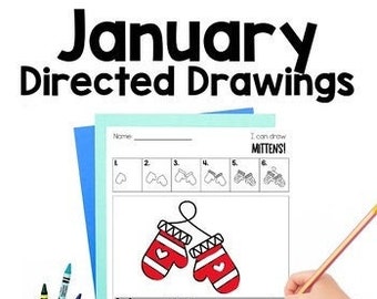 January Directed Drawings with Shapes | Winter |