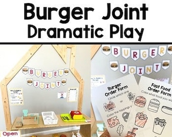 Burger Joint Dramatic Play | Images réelles | Configuration du jeu imprimable