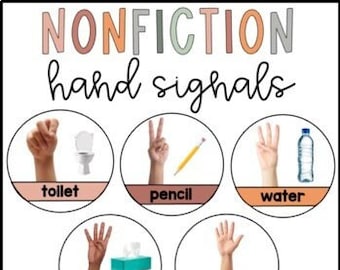 Señales manuales de no ficción Boho / Imágenes reales / Gestión del aula / Decoración del aula
