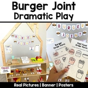 Burger Joint Dramatic Play | Real Pictures | Printable Play Set Up