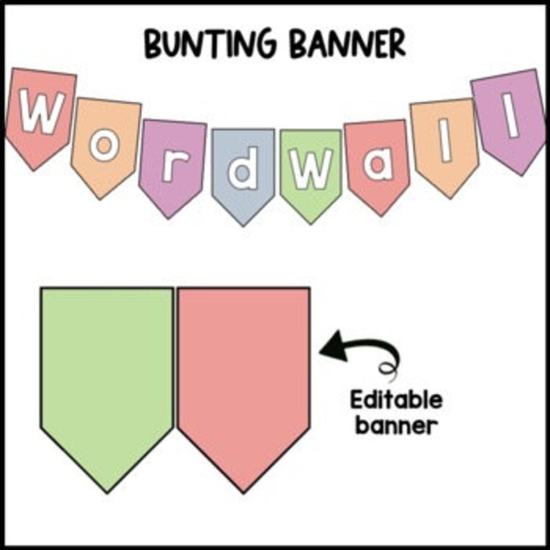 Pastel Rainbow Word Wall | ASL | Editable | Printable | Classroom Decor ...