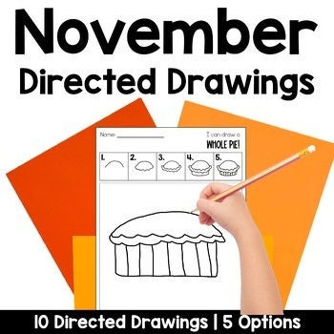 November Directed Drawings With Shapes Thanksgiving Fall Autumn Etsy