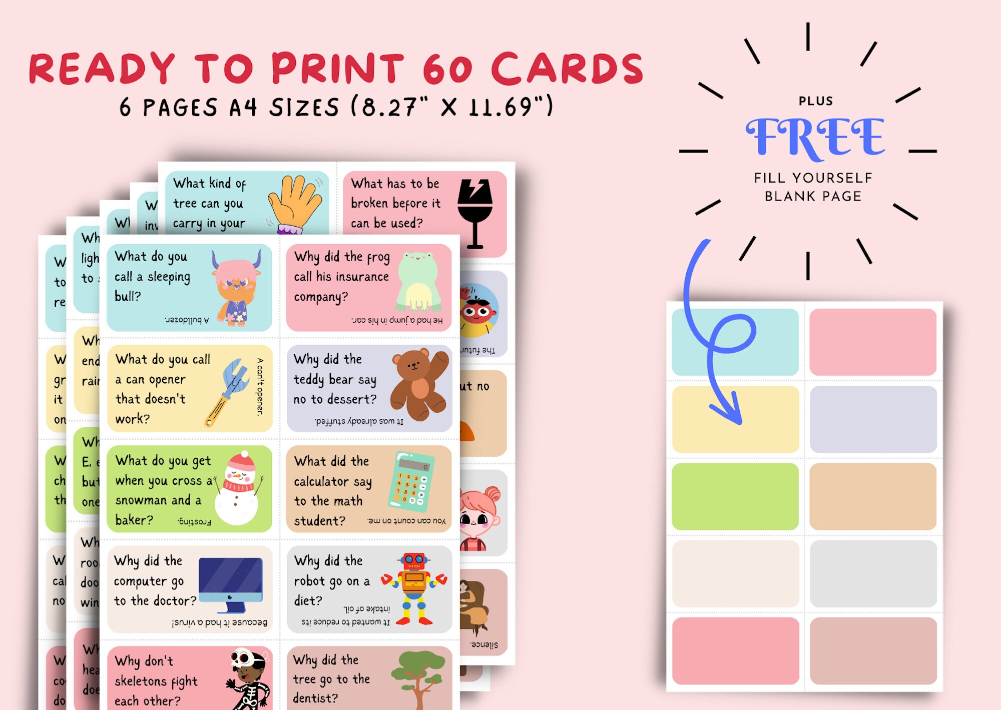 60 Joke Lunch Box Notes for Kids, Lunchbox Notes, Lunchbox Note ...