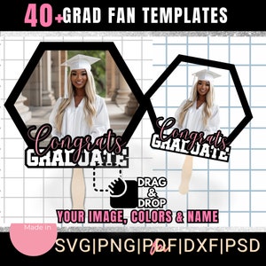 40 Graduation Fan Templates Editable in Canva, 2024 Graduation Fan ...