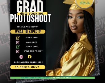Graduation Photoshoot Flyer, Photographer Prom Flyer, Graduation Photos,  Photography special, grad photoshoot, Photography Booking Package