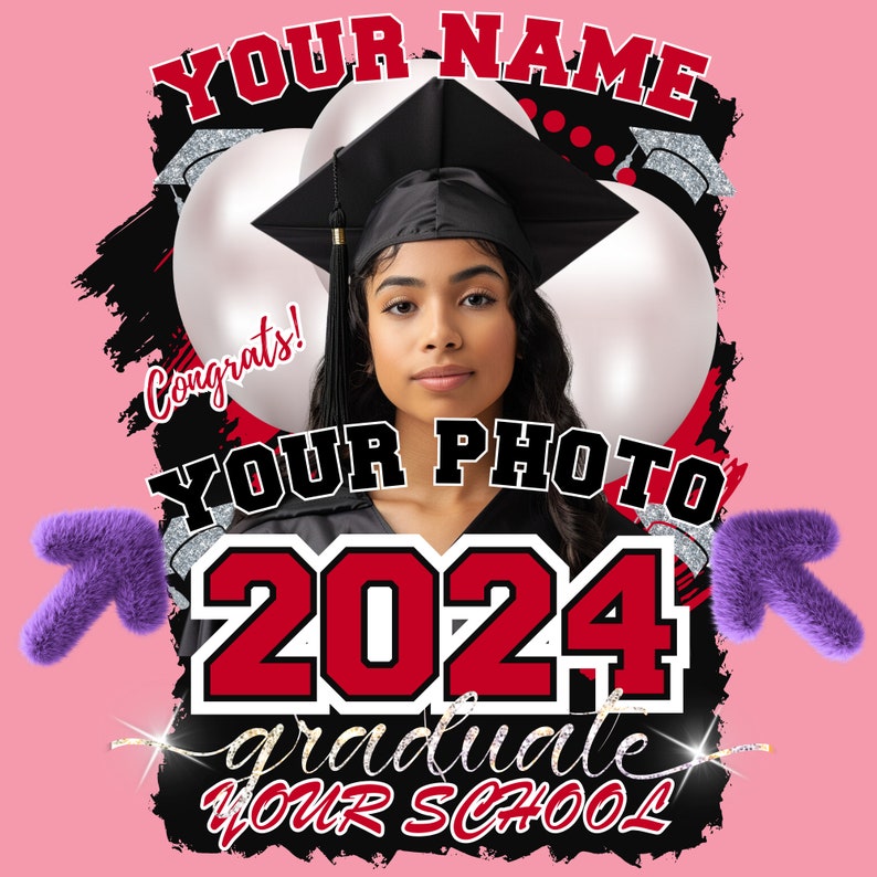 2024 Grad Shirt Editable Family Design canva Sublimation, DTG, DTF Drag