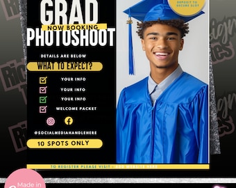 Graduation Photoshoot Flyer, Photographer Prom Flyer, Graduation Photos,  Photography special, grad photoshoot, Photography Booking Package