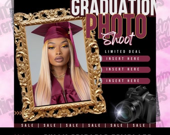 Graduation Photoshoot Flyer, Photographer Prom Flyer, Graduation Photos,  Photography special, grad photoshoot, Photography Booking Package
