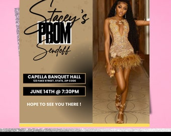 DIY bewerkbare Prom Send Off Flyer, Prom uitnodiging Flyer, Prom Flyer, Prom seizoen Flyer, Prom Event Flyer, uitnodiging voor feest, Prom viering