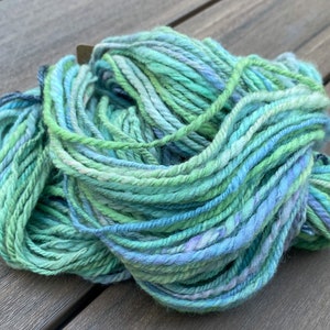 Hand Dyed and Hand Spun 2 Ply Green and Tan Yarn - BFL - Payhip