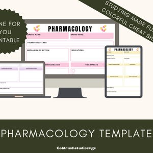 Pharmacology Study Template Printable, Color-Coded Medication Note Sheet, Clinical Pharmacology Flashcard PDF, Nursing School Study Guide