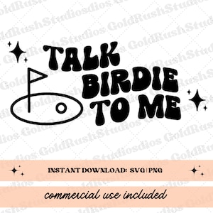 ゴルフ SVG 面白いゴルフ SVG「Talk Birdie to Me」ゴルフ カート デカール ゴルフ ダジャレ ゴルフ クリカット用 SVG ファイル T シャツなどの昇華用 png ファイル