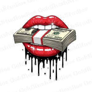 Boss Babe Money Lips PNG, Glam Faceless Stock Photo, Luxury Baddie Money Bundle Clipart, Digital Download for Entrepreneurs