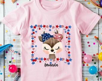 Animal PNG personalizado del 4 de julio, diseño de nombre personalizado para niños, camiseta familiar de dibujos animados con fuegos artificiales, camiseta a juego para hermanos, clipart del Día de la Independencia