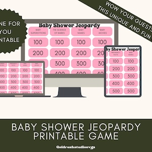 Baby Shower Jeopardy Game, Baby Trivia Printable, Jeopardy Baby Game, Fun Baby Shower Activity, Baby Jeopardy, Digital Game Download