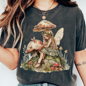 Vintage Cottagecore Fairy Forestcore Shirt, Woodland Witch Clothes, Granola Girl Shirt, Naturelover Shirt, Fairycore Shirt, Mushroom Tshirt