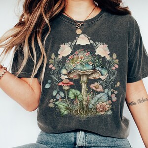Mushroom Shirt, Fairy T-shirt, Fairycore Clothing, Cottagecore Clothing, Goblincore Tshirt, Forestcore Whimsigoth, Granola Girl Naturecore