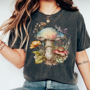 Mushroom Shirt, Fairy T-shirt, Fairycore Clothing, Cottagecore Clothing, Goblincore Tshirt, Forestcore Whimsigoth, Granola Girl Naturecore