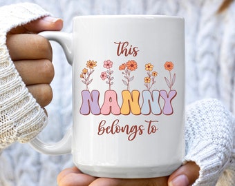 Taza personalizada de regalos del Día de la Madre Niñera, Taza de café de niñera, Mejor taza de niñera, Mejor regalo de niñera, Embarazo más vendido, Taza de anuncio