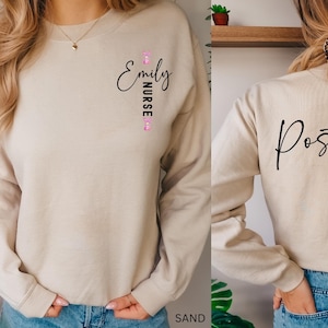 Personalized Coquette Easter Bunny Postpartum Nurse Sweatshirt, Custom Postpartum Nurse Shirt, Labor and Delivery MBU Nurse Gift Crewneck