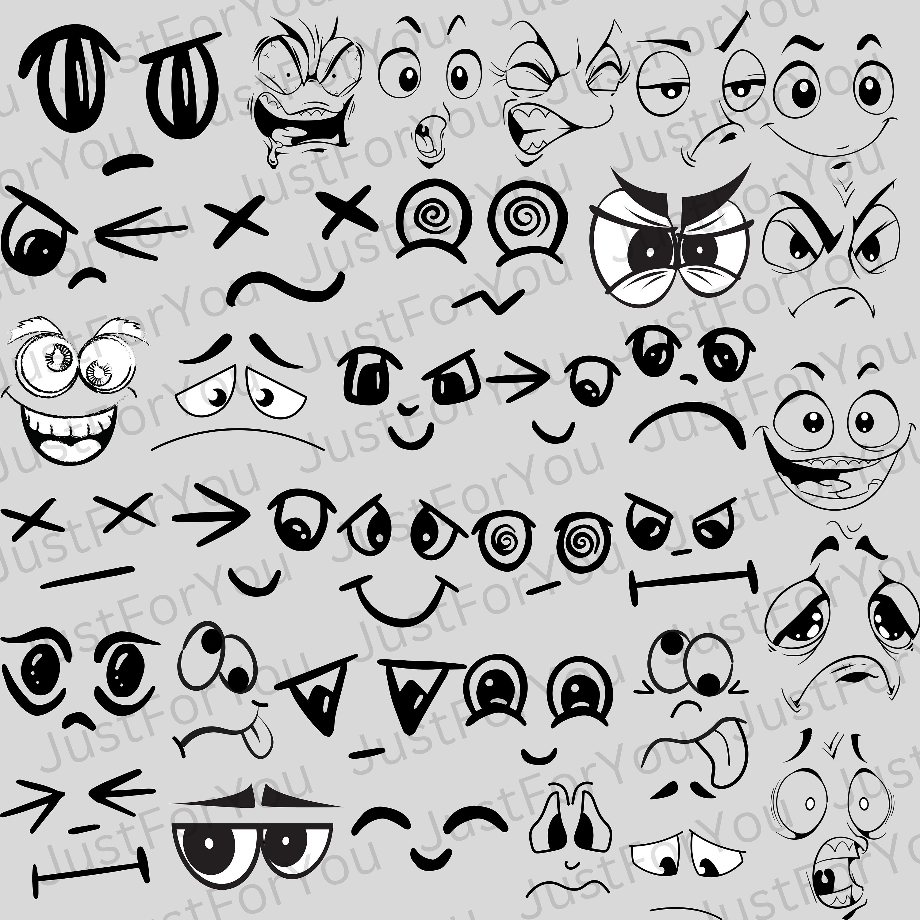 Eyes Png Eyes Svg Cartoon Eyes Bundle Eyes Vectors Bundle Etsy